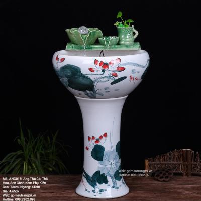 Ang Thả Cá, Thả Hoa Tiểu Cảnh - Trang Trí Phong Thủy Trong Nhà, Sân Vườn